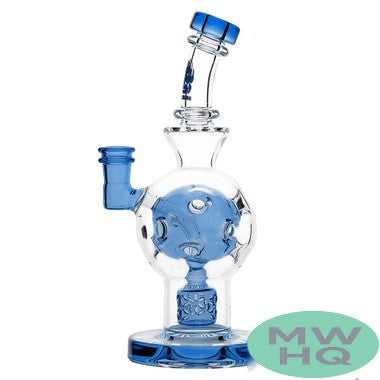 Calibear Exosphere Glass Water Pipe Dab Rig With Seed of Life Perc - 410 Grams - 8.5 Inches [GB319-Thin Maria Cap]