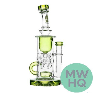 Calibear Fab Klein Recycler Glass Water Pipe Dab Rig Thick Base With Seed of Life Perc - 460 Grams - 9 Inches [GB17]
