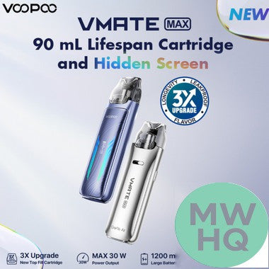 VooPoo Vmate Max 1200mAh Pod System Starter Kit With 2 x 3ML Refillable Vmate Top Fill Cartridge Pod