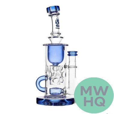 Calibear Fab Klein Recycler Glass Water Pipe Dab Rig Thick Base With Seed of Life Perc - 460 Grams - 9 Inches [GB17]