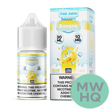 POD Juice Nicotine Salt E-Liquid 10MG 30ML – Banana Freeze