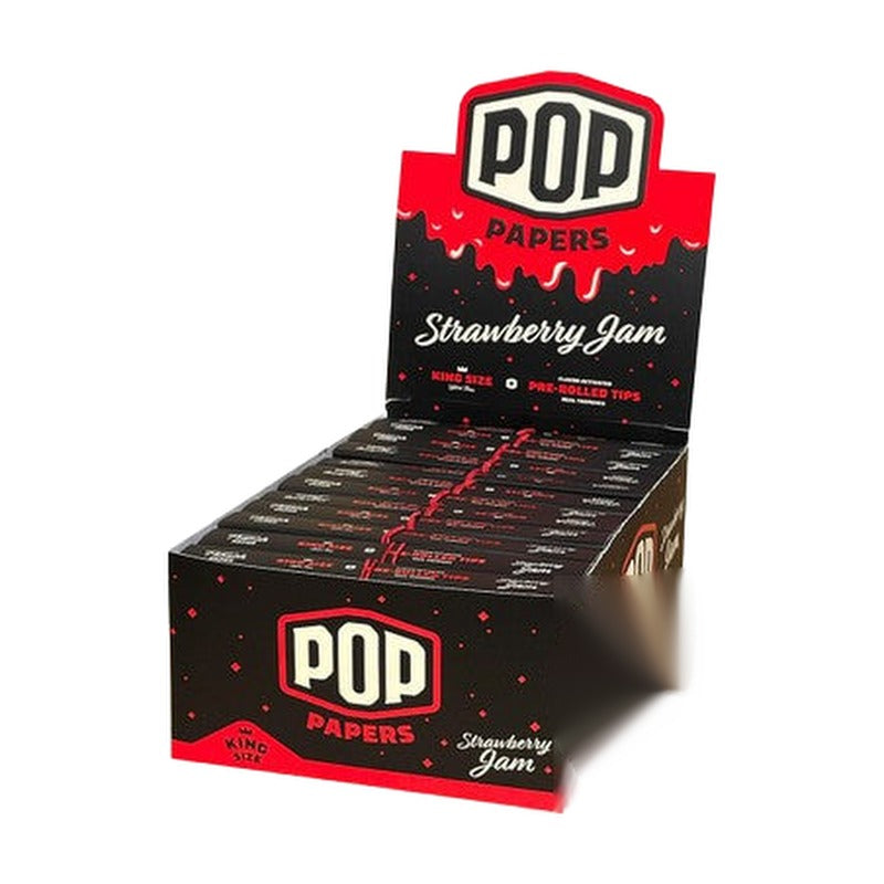 Pop Papers Authentic French Paper Ultra Thin + Pre-Rolled Tips - Black Display