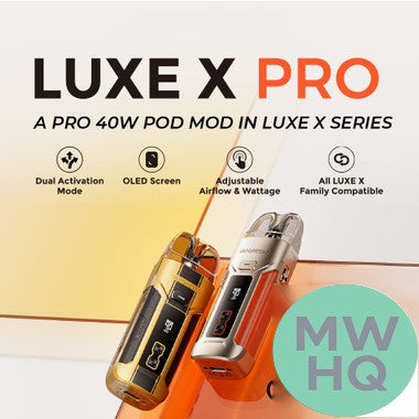 Vaporesso Luxe X Pro 1500mAh Pod Mod System Starter Kit With 2 x Refillable 5ML Mesh Pod