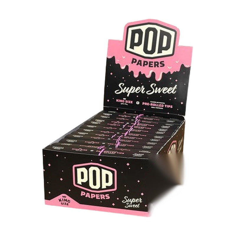 Pop Papers Authentic French Paper Ultra Thin + Pre-Rolled Tips - Black Display
